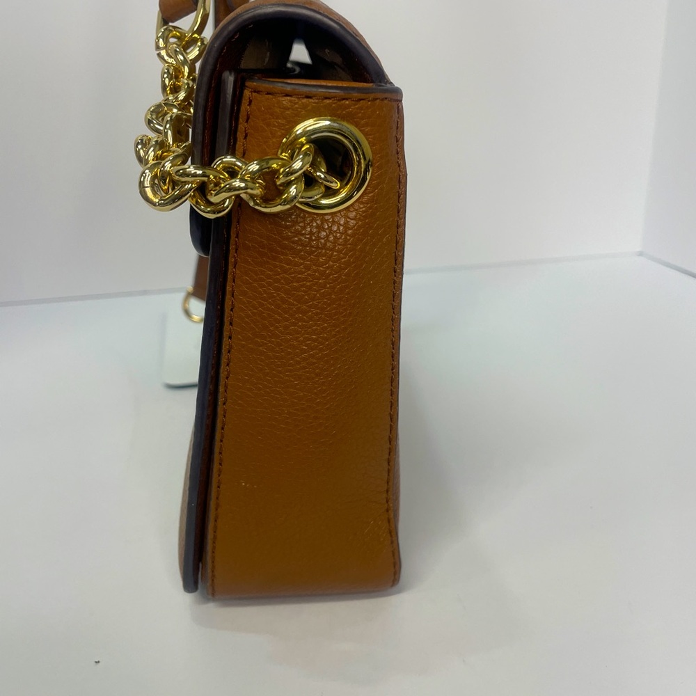 Michael Kors Vanna Medium Brown Pebbled Leather Crossbody Bag - Picture 6 of 11